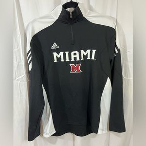 Adidas Miami University RedHawkes quarter zip pull over men’s small